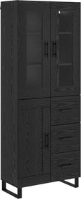 vidaXL Highboard 2 pcs Μαύρη Οξυά 69,5 x 34 x 180 εκ.
