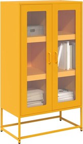 vidaXL Highboard Μουστάρδα κίτρινη 68x39x123 cm Χάλυβας