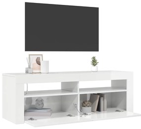 vidaXL Έπιπλο Τηλεόρασης με LED Γυαλιστερό Λευκό 120 x 35 x 40 εκ.