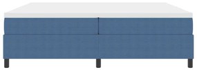 vidaXL Κρεβάτι με ελατήρια Μπλε και άσπρο 203 x 200 x 60 εκ Βελούδο