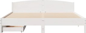 vidaXL Σκελετός Κρεβ. Χωρίς Στρώμα Λευκό 180x200 εκ Μασίφ Πεύκο