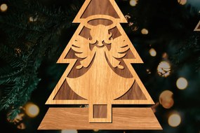 Σετ των 2 Intra απο ξύλο plywood 3mm-4mm πάχος - Στάση κοπής με λέιζερ Χριστουγεννιάτικα δέντρα Δίασταση 20x20 cm INTRAFABR-108225806