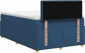 vidaXL Κρεβάτι box spring με στρώμα Μπλε 120 x 190 cm Ύφασμα