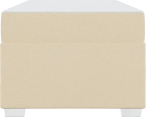 vidaXL Σκελετός Κρεβατιού με στρώμα Κρεμ 90 x 190 cm ύφασμα