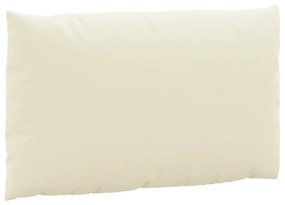 Μαξιλάρια Παλέτας 3 τεμ. Κρεμ Λευκά Ριγέ από Ύφασμα Oxford - Λευκό