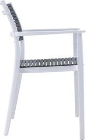 AKRON Πολυθρόνα PP-UV Άσπρο - Γκρι   1τμχ