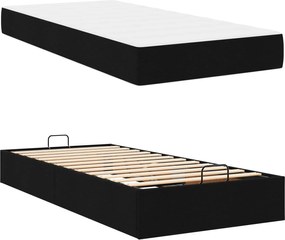 vidaXL Σκελετός κρεβατιού με στρώμα 2 pcs Μαύρο ύφασμα