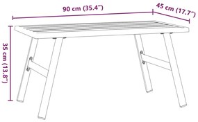 Τραπέζι Σαλονιού Κήπου Μαύρο 90x45x35 εκ. Ατσάλι Ηλεκτ. Βαφή - Μαύρο