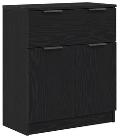 vidaXL Μαύρο Οξιά Κονσόλα 60x30x70 εκ Επεξεργασμένο Ξύλο