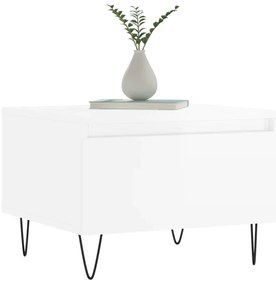 vidaXL Τραπεζάκια Σαλονιού 2 τεμ. Γυαλ. Λευκό 50x46x35 εκ. Επεξ. Ξύλο