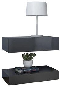 vidaXL Έπιπλο Τηλεόρασης με LED Γυαλιστερό Γκρι 60 x 35 εκ.