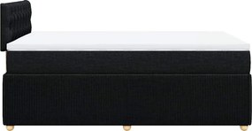 vidaXL Κρεβάτι Boxspring με Στρώμα Μαύρο 120x200 εκ. Υφασμάτινο