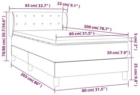 ΚΡΕΒΑΤΙ BOXSPRING ΜΕ ΣΤΡΩΜΑ ΜΑΥΡΟ 80 X 200 ΕΚ. ΒΕΛΟΥΔΙΝΟ 3127699