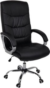 BF6400 Πολυθρόνα Διευθυντή Μέταλλο Χρώμιο, PU Μαύρο   1τμχ
