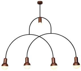 Φωτιστικό Οροφής Κρεμαστό Led HL-3523-5 77-3792 Christopher Old Copper &amp; Black  Homelighting Μέταλλο