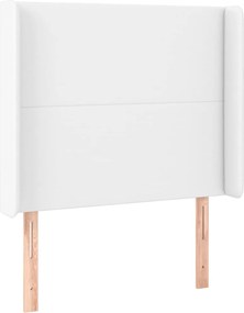 vidaXL Κεφαλάρι με Πτερύγια Λευκό 93x16x118/128 εκ. Συνθ. Δέρμα