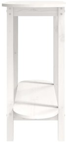 vidaXL Τραπέζι Κονσόλα Λευκό 110 x 40 x 80 εκ. από Μασίφ Ξύλο Πεύκου