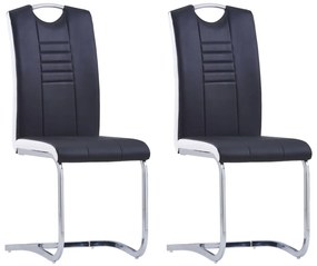 Καρέκλες Τραπεζαρίας «Πρόβολος» 2 τεμ. Μαύρες Συνθετικό Δέρμα