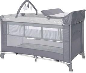 BABY COT TORINO 2LAYERS PLUS GREY STRIPED ELEMENTS