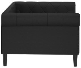 vidaXL Καναπές Κρεβάτι Μαύρο 90x190 εκ. από Συνθετικό Δέρμα