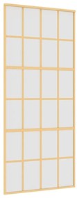 vidaXL Συρόμενη Πόρτα Χρυσή 90x205 εκ. Αμμοβολή ESG Γυαλί/Αλουμίνιο