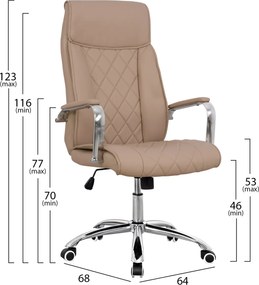 ΚΑΡΕΚΛΑ ΓΡΑΦΕΙΟΥ SHAILA HM1104.07 ΣΕ ΧΡΩΜΑ ΕΚΡΟΥ