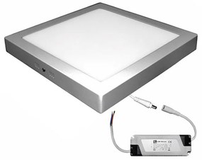 Adeleq Led Φωτιστικό Επίτοιχο Αλουμινίου Τετράγωνο 24W 3000K Ασημί D300 21-025320600