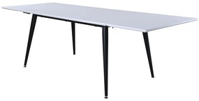 Τραπέζι Dallas 1719, Μαύρο, Άσπρο, 76x90x150cm, Επιμήκυνση, HPL, Ινοσανίδες μέσης πυκνότητας, Μέταλλο | Epipla1.gr