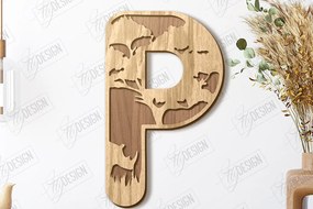 Σετ των 2 Intra απο ξύλο plywood 3mm-4mm πάχος Γράμματα ζώων | Αλφάβητο Δίασταση 15x15 cm INTRAFABR-121356499