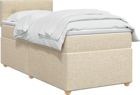 vidaXL Κρεβάτι box spring με στρώμα Κρεμ 80 x 200 cm Ύφασμα