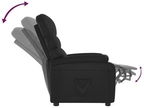 vidaXL Πολυθρόνα Ανακλινόμενη Μαύρη από Συνθετικό Δέρμα