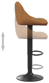 vidaXL Σκαμπό Μπαρ 2 τεμ. Καφέ Βελούδινα