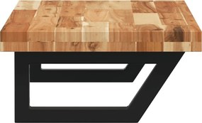 vidaXL Ράφι Νιπτήρα Τοίχου από Ατσάλι / Μασίφ Ξύλο Ακακίας