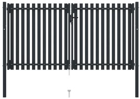 vidaXL Πόρτα με Διπλή Πόρτα και Φράχτη Ανθρακί 300x150 εκ. από Ατσάλι