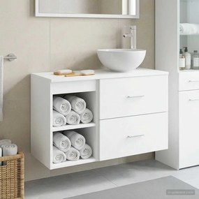 vidaXL Σετ Επίπλων Μπάνιου 2 pcs Λευκό Επεξεργασμένο Ξύλο