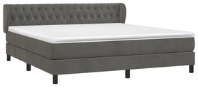 ΚΡΕΒΑΤΙ BOXSPRING ΜΕ ΣΤΡΩΜΑ ΣΚΟΥΡΟ ΓΚΡΙ 160X200 ΕΚ. ΒΕΛΟΥΔΙΝΟ 3127680