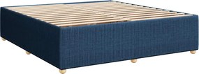 vidaXL Κρεβάτι Boxspring με Στρώμα Μπλε 200x200 εκ. Υφασμάτινο