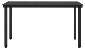 vidaXL Σετ Τραπεζαρίας Κήπου 7 Τεμαχίων Μαύρο με Μαξιλάρια
