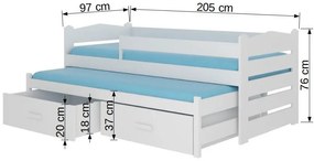 Παιδικό Κρεβάτι Camaro-Leuko Fusiko-200 x 90-Με προστατευτικό