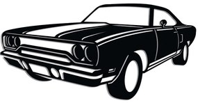 Διακοσμητικό Τοίχου Plymouth GTX 891TNL3419 60x30cm Black Wallity Μέταλλο