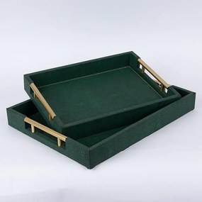 S/2 ΔΣΚΟI PU ΣΚΟΥΡΟΙ ΠΡΑΣΙΝΟΙ 40x30x4.5 / 34x24x5.5cm|752-16105
