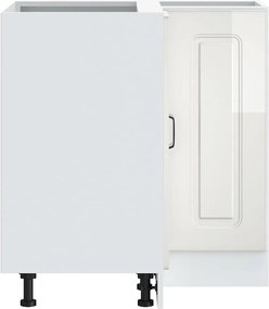 vidaXL Γωνιακό ντουλάπι βάσης κουζίνας Kalmar Γυαλιστ.Λευκό Επεξ. Ξύλο