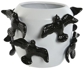 Βάζο Home ESPRIT Λευκό Μαύρο Πήλινα Σύγχρονη 29 X 29 X 21,5 cm