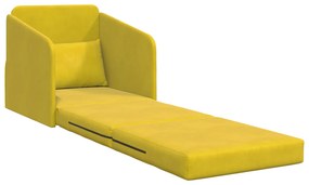 vidaXL Καναπές Κρεβάτι 2 σε 1 Κίτρινος 65x80x83 εκ. Βελούδο