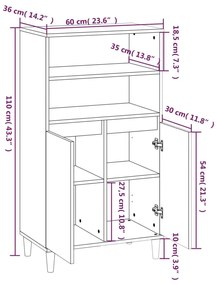 Ντουλάπι Καφέ Δρυς 60 x 36 x 110 εκ. από Επεξεργασμένο Ξύλο - Καφέ