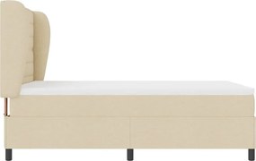 vidaXL Κρεβάτι με ελατήρια με στρώμα Κρεμ 140 x 200 cm ύφασμα