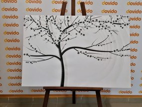 Εικόνα ενός σύγχρονου ασπρόμαυρου δέντρου σε αφηρημένο φόντο - 60x40