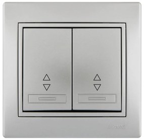 Lezard Διακόπτης Διπλός A/R Ασημί Mira (Πλήρης) 701.1010106