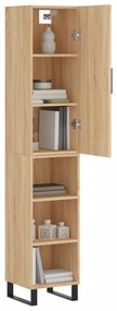 vidaXL Μπουφές Sonoma δρυς 34,5 x 34 x 180 εκ. από Επεξεργασμένο Ξύλο