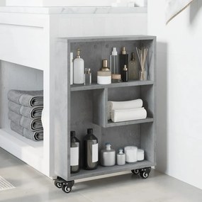 vidaXL Τρόλεϊ Αποθήκευσης Στενό Γκρι Σκυρ. 48x13x68 εκ. Επεξ. Ξύλο